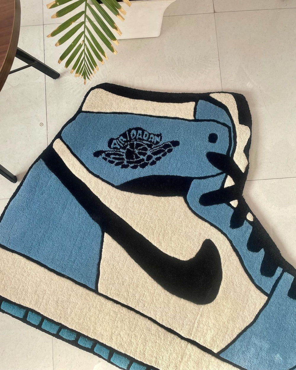 The Rug Tale Blue Nike Air Jordan Hand Tufted Carpet