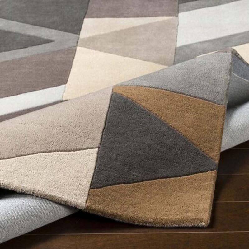 Brown Modern Geometric Pattern Hand Tufted Carpet