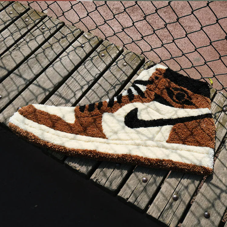 The Rug Tale Brown Nike Air Jordan Hand Tufted Carpet