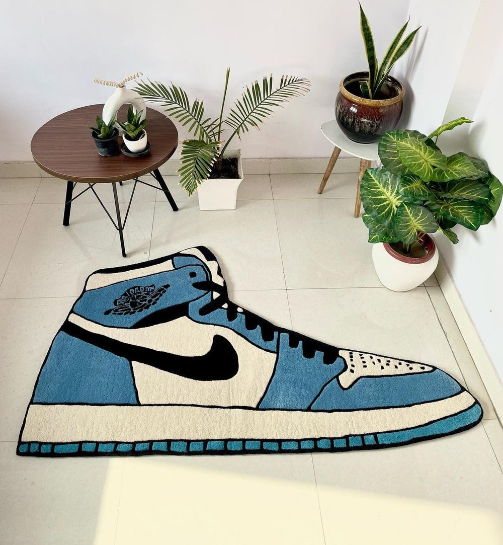 The Rug Tale Blue Nike Air Jordan Hand Tufted Carpet