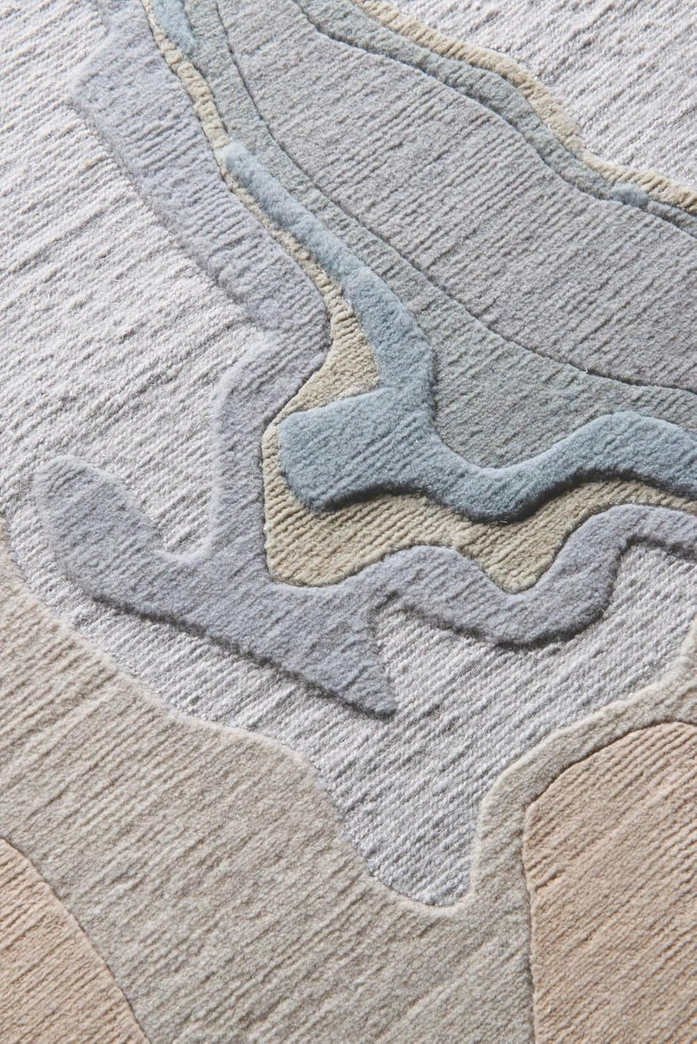 Navy Blue & modren Abstract Hand Tufted Carpet