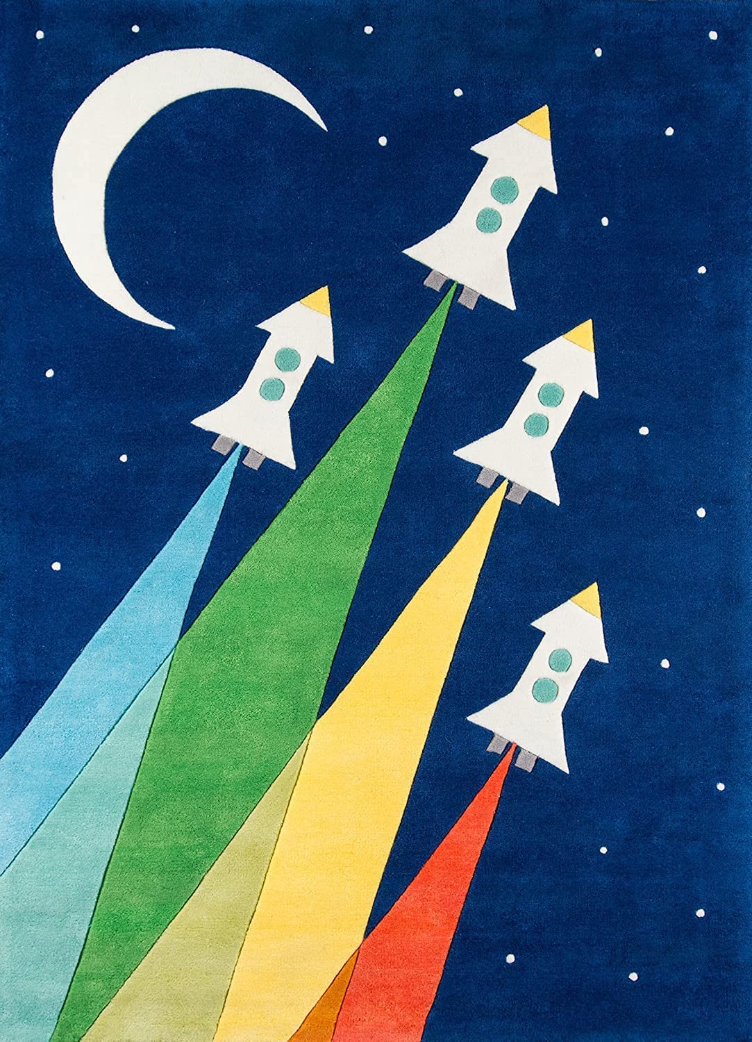 Blue Modern Geometric Pattern Hand Tufted Carpet