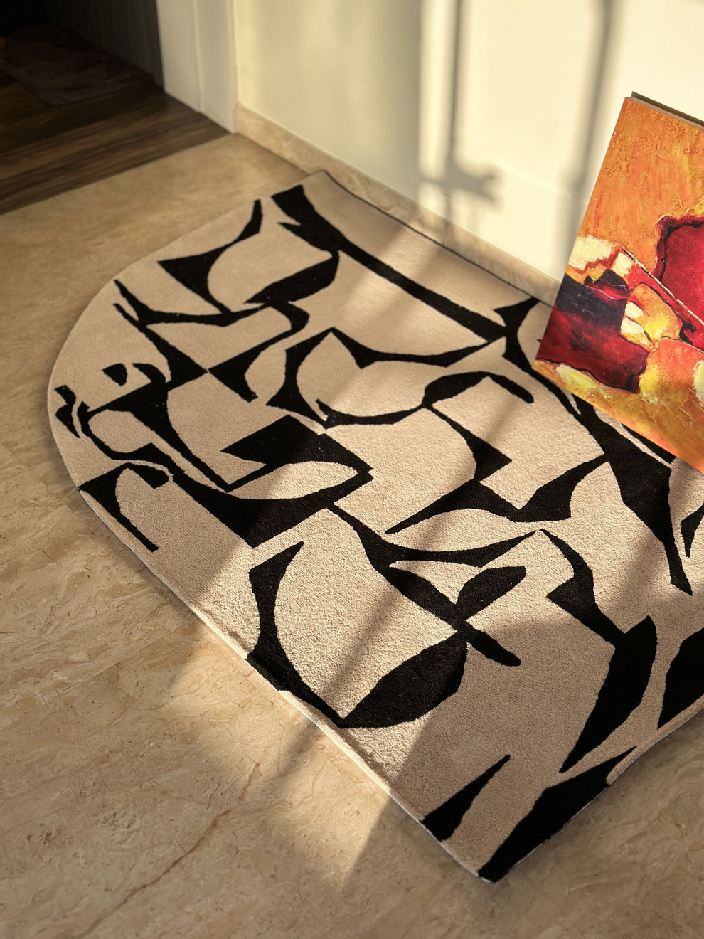 Wool & Viscose Abstract Unshaped Hand Tufted Carpet