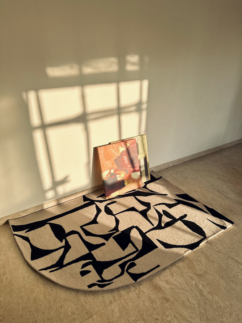 Wool & Viscose Abstract Unshaped Hand Tufted Carpet