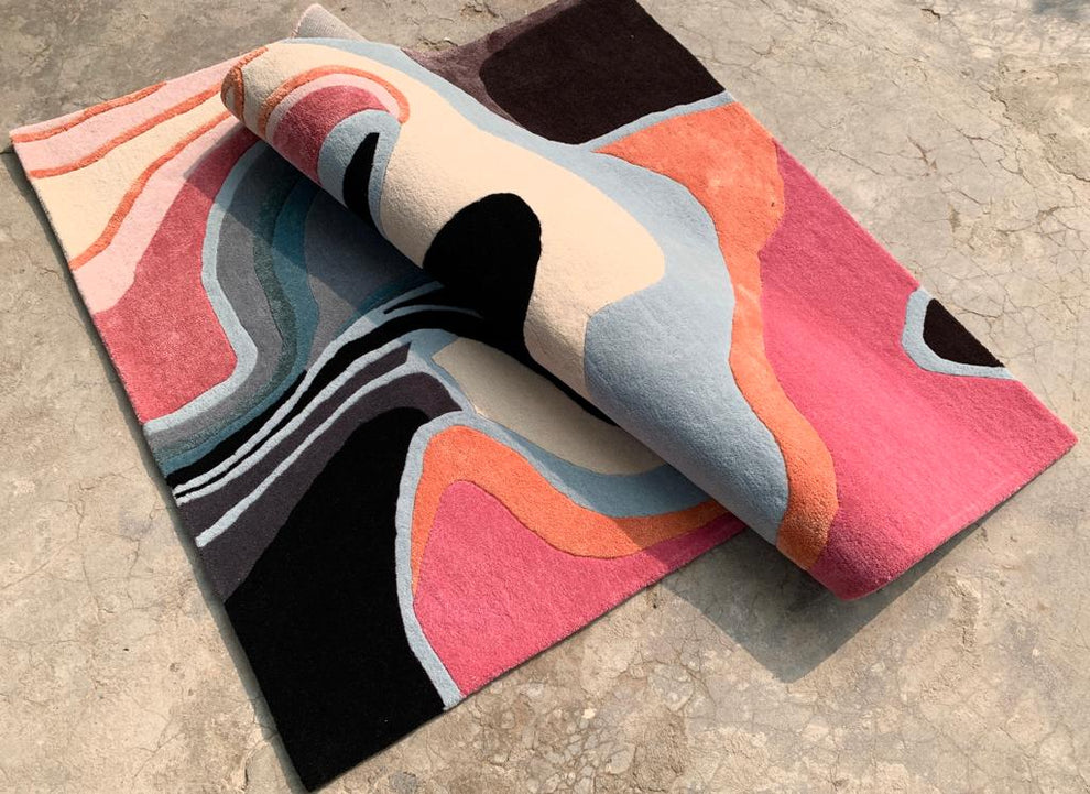 Colours full Abstract rectangle Hand Tufted Carpet