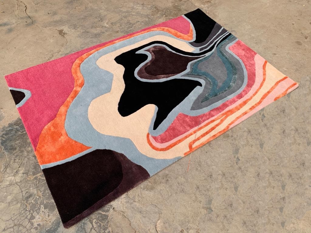 Colours full Abstract rectangle Hand Tufted Carpet