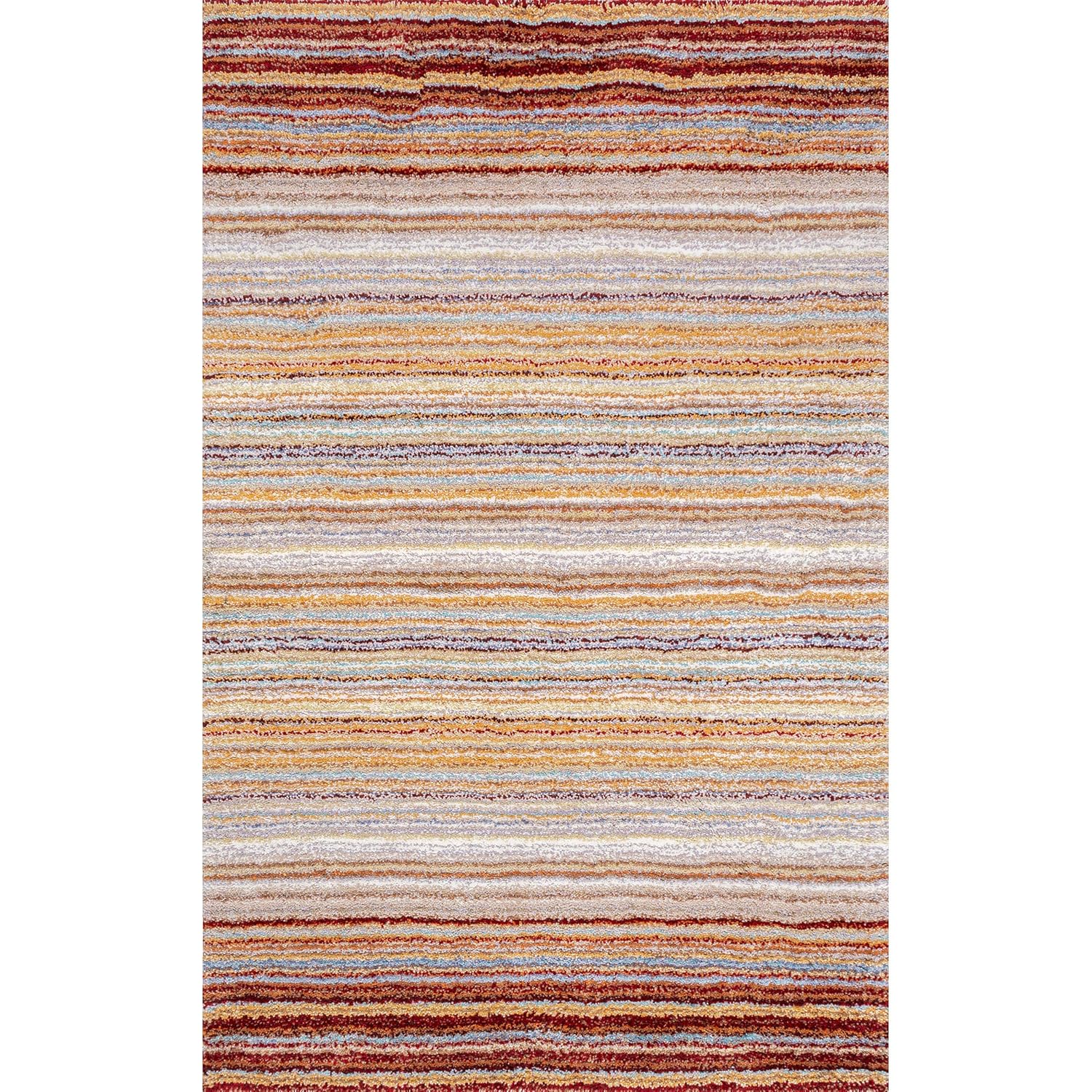 Brown Abstract Design Soft & High Pile Shaggy Rug & Carpet